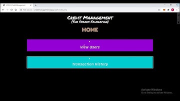 Task 2: Credit Management (TSF Web Development Internship)