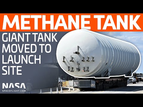 Large Methane Tank Moved to the Launch Site | SpaceX Boca Chica