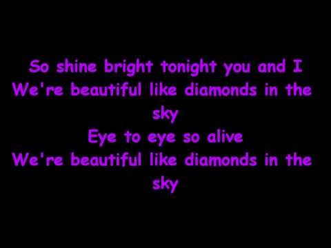 Rihanna - Diamonds (Remix) [feat. Kanye West] (Lyrics on Screen)