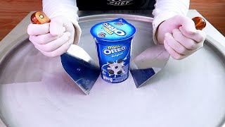 mini oreo original ice cream rolls street food - ايسكريم رول على الصاج اوريو ميني