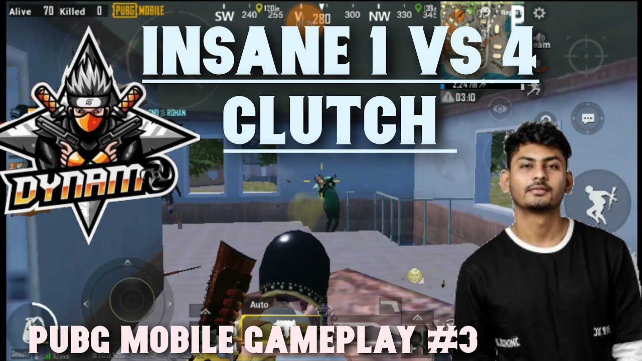 INSANE 1 VS 4 CLUTCH MOMENTS - LOW END DEVICE PUBG MOBILE GAMEPLAY #3 ...