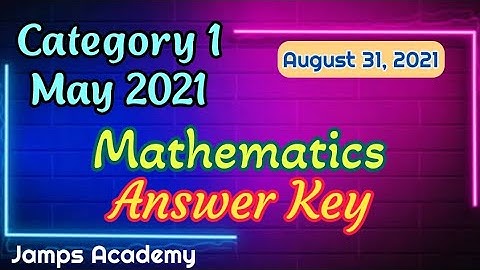 Ktet Category 1 Mathematics Answer key |Date August 31, 2021|Tentative/Assumed Key|@JAMPSACADEMY