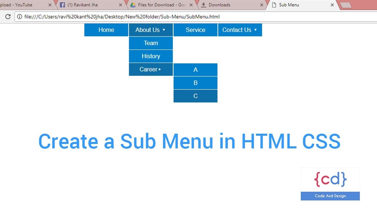 How to create a Drop down Menu with Sub menus in HTML and CSS  drop down  navigation menu Intended For Drop Down Menu Html Template