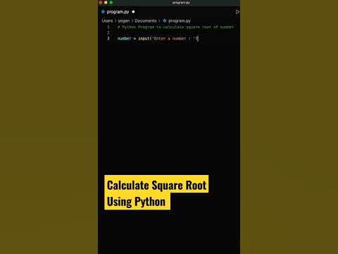 Python program to calculate square root of number #shorts #coding # ...