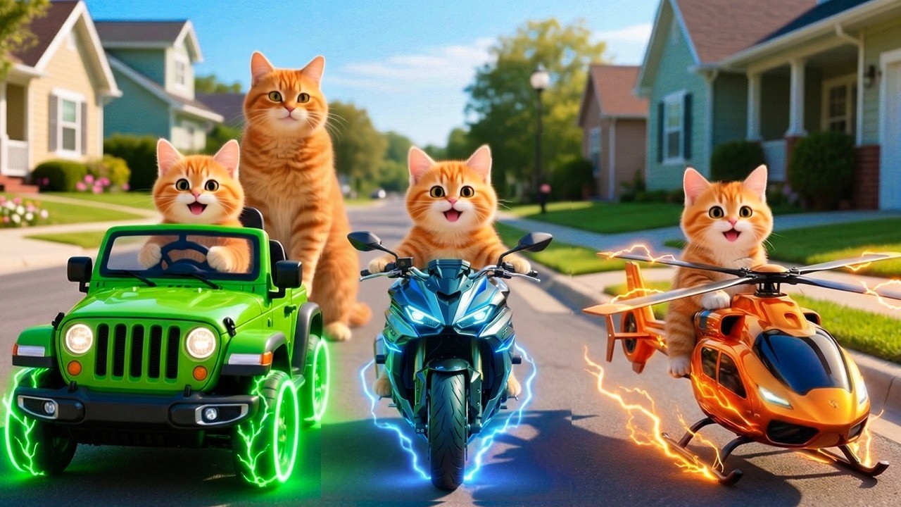 Mama Cat Trims Fur on the Farm and Makes Tiger Hat For Kittens At Home🐾🎩🐯