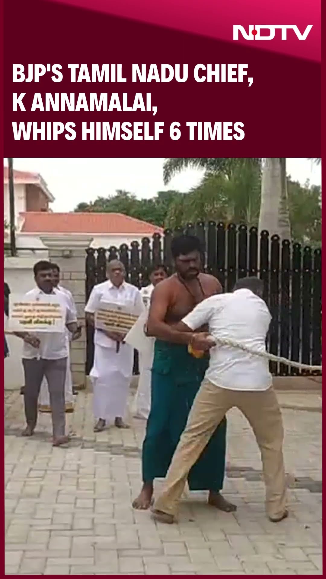 Annamalai Video | BJP's Tamil Nadu Chief, K Annamalai, Whips Himself 6 Times