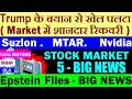 TRUMP के बयान से खेल पलटा, Market Recover🔴 Epstein File BIG NEWS🔴 Suzlon🔴 MTAR🔴 Nvidia🔴 Tata Motors
