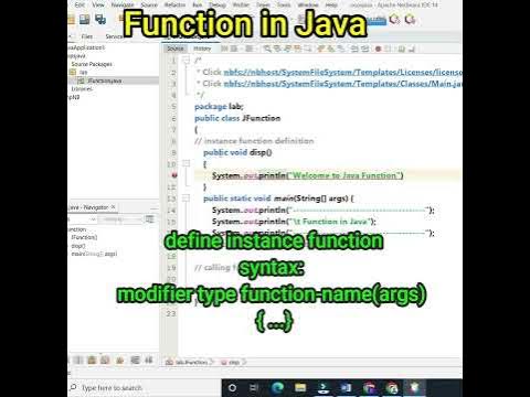 Function in Java | Java Function Tutorial #shorts - YouTube