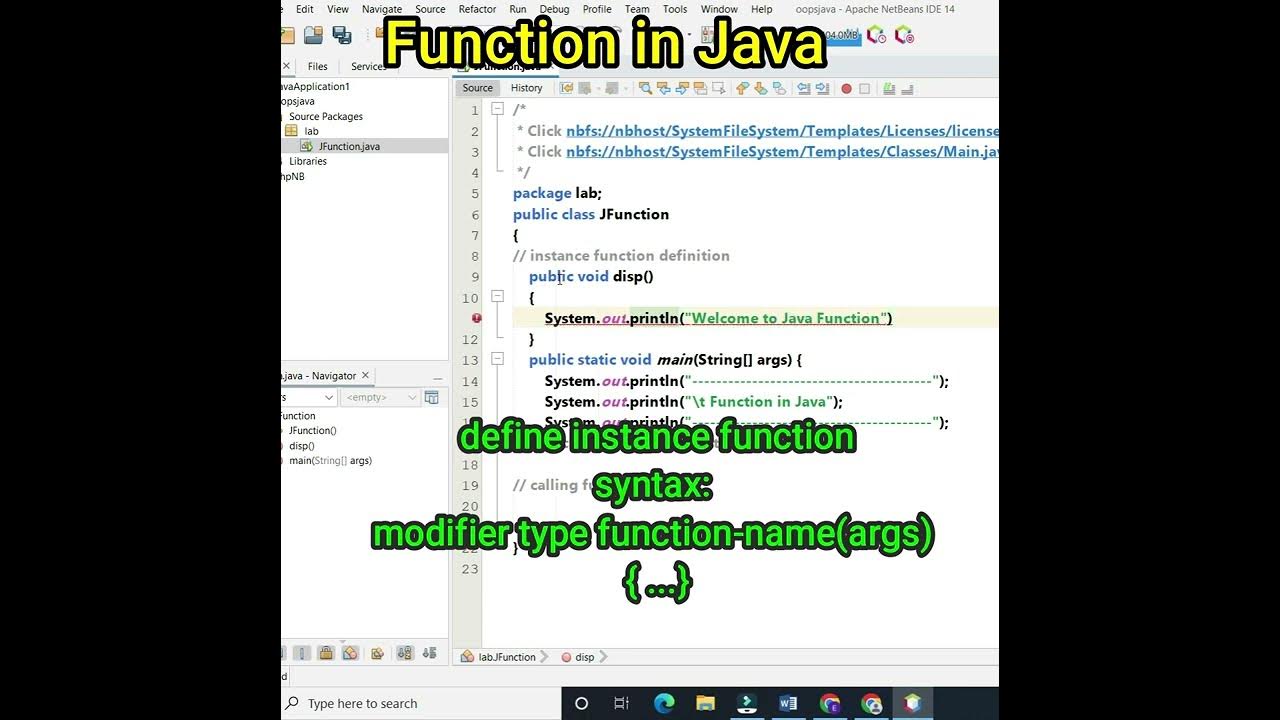 Function in Java | Java Function Tutorial #shorts - YouTube