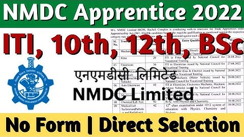 NMDC Recruitment 2022, ITI/10th/12th/Bsc Apprentice 2022, NMDC Apprentice Recruitment 2022