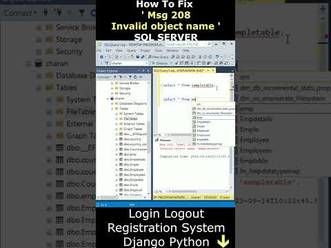 Solution to Fix Error msg 208 invalid object name sql server