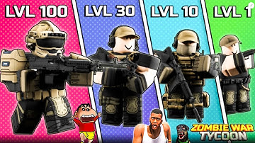 SHINCHAN NOOB vs PRO vs HACKER in ZOMBIE WAR TYCOON ROBLOX with FRANKLIN & CHOP | DREAM SQUAD