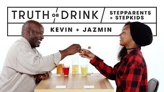 Stepparents \& Stepkids Play Truth or Drink (Kevin \& Jazmin) | Truth or Drink | Cut