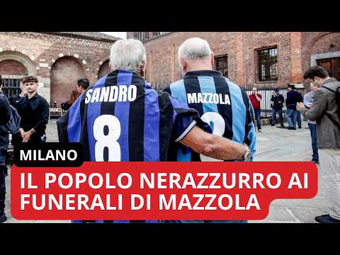 Video Funerali Sandro Mazzola, centinaia di tifosi dell'Inter per l'ultimo saluto alla leggenda nerazzurra