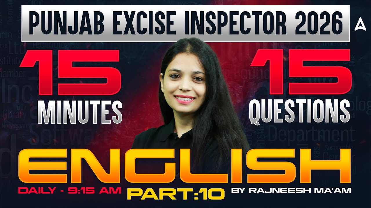 PSSSB Excise Inspector Classes | Excise Inspector English Important Questions | By Rajneesh Mam #10