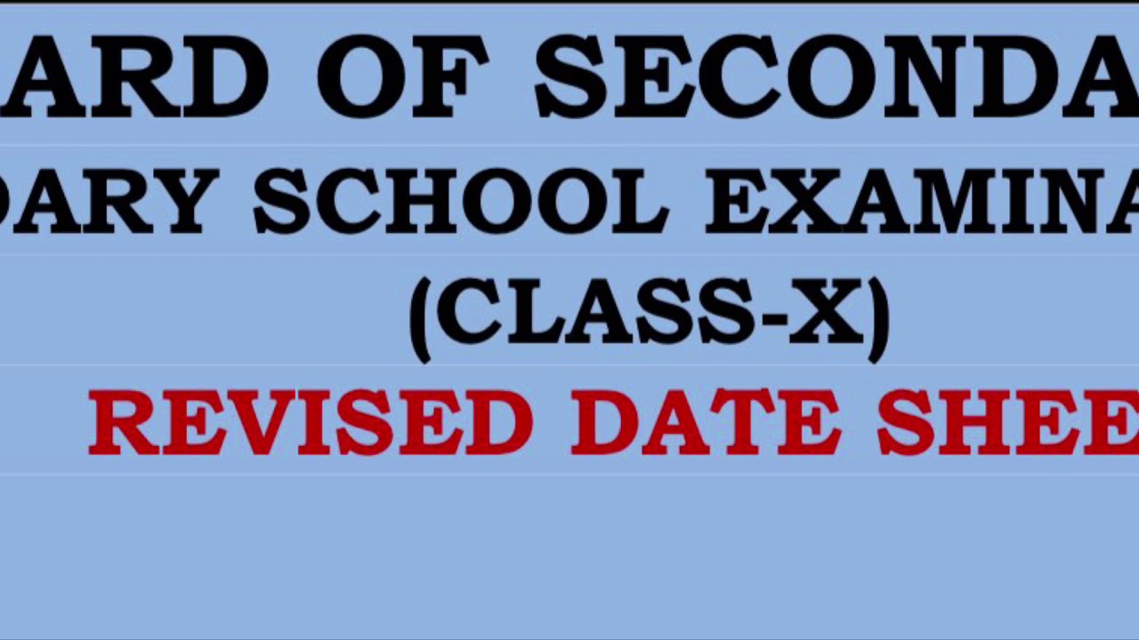 #  REVISED # 10th CBSE Board Examination Date Sheet - 2021
