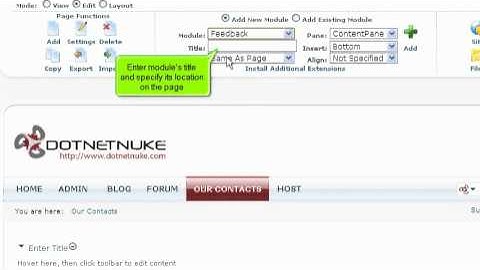 Tutorial: How to install an additional feedback module in DotNetNuke | LayerOnline Web Hosting