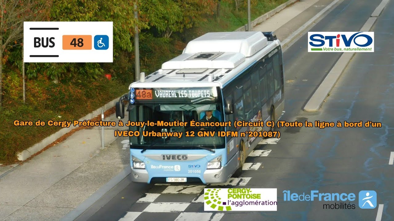 [Ligne 48C STIVO] IVECO Urbanway 12 GNV IDFM n°201087 - Cergy Préfecture à Jouy-le-Moutier Ecancourt
