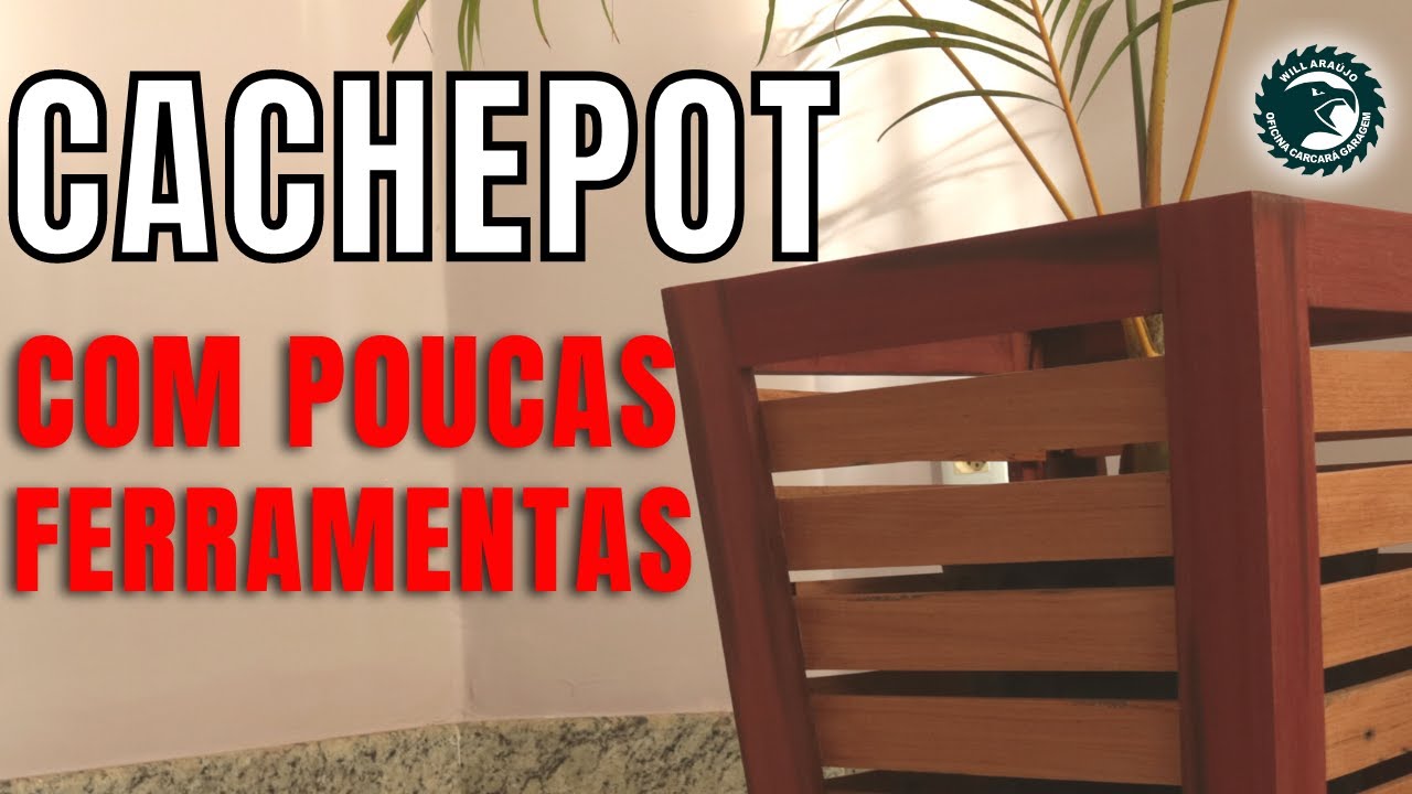 DIY | VASO DE PLANTA EM CACHEPOT DE MADEIRA - Faça com poucas ferramentas para vender ou presentear.