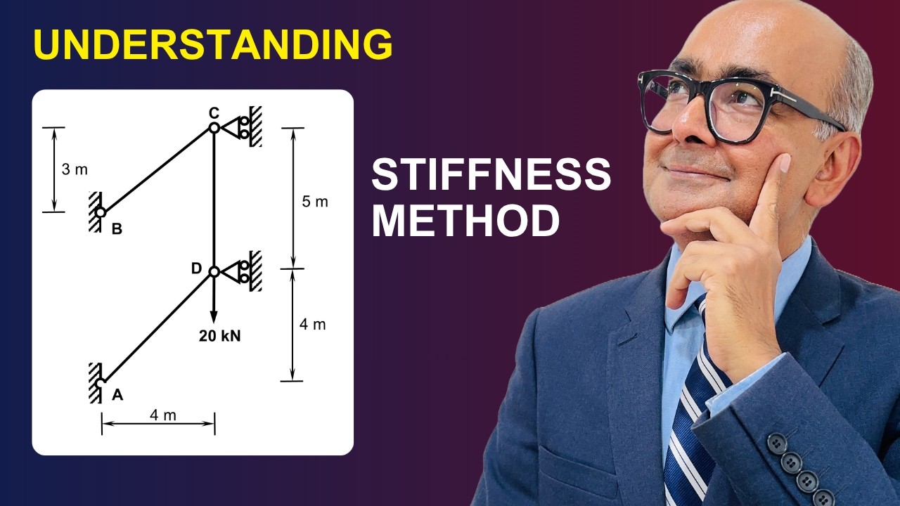 STIFFNESS METHOD – Indeterminate Pin-Jointed Frame Example - YouTube