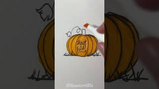 Thanksgiving Pumpkin! 🎃  #art #diy #viral #cute #coloring #thanksgiving #pumpkin #fyp Simple Warm Color Thanksgiving Pumpkin