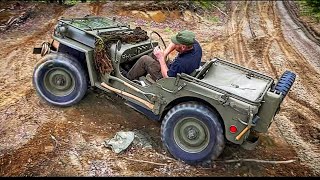 Epic Offroading. WW2 Willys Jeep. World Most Famous Historic Military Vehicles. Trandum Norway 2022.