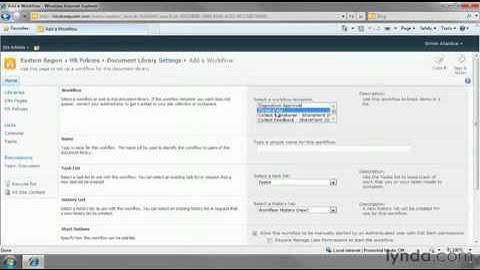 SharePoint  Using the predefined workflows   lynda com tutorial   YouTube