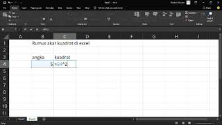 Rumus kuadrat di excel