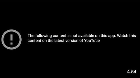 the following content is not available on this app. watch this content on the latest version of yt