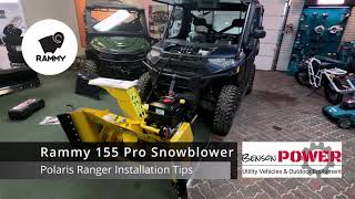 Rammy 155 Pro UTV Snowblower - Polaris Ranger Install Tips