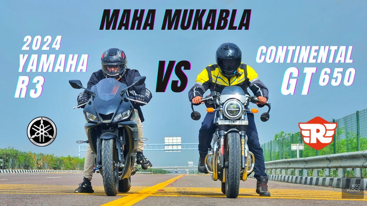 2024 Yamaha R3 Vs Royal Enfield Continental GT650 Drag Race Insane Power | Most Awaited Race in 2024