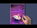 Картина Белый Лебедь || Пошаговый урок рисования акрилом для начинающих