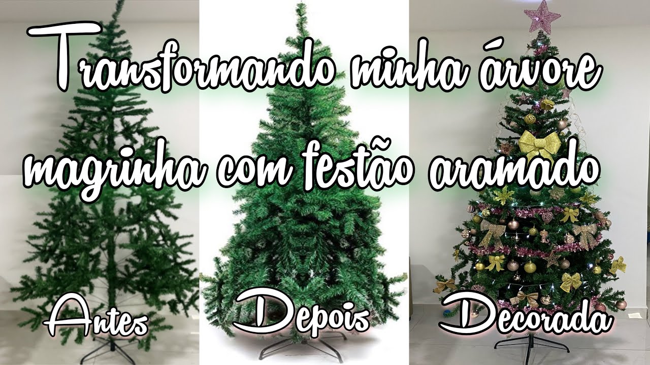 Transformei minha árvore de natal, coloquei galhos de festão aramado.Vejam o resultado 😍🎄