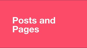 Posts and Pages