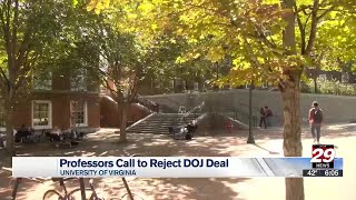 A group of professors is calling for UVA to rescind agreement with federal government