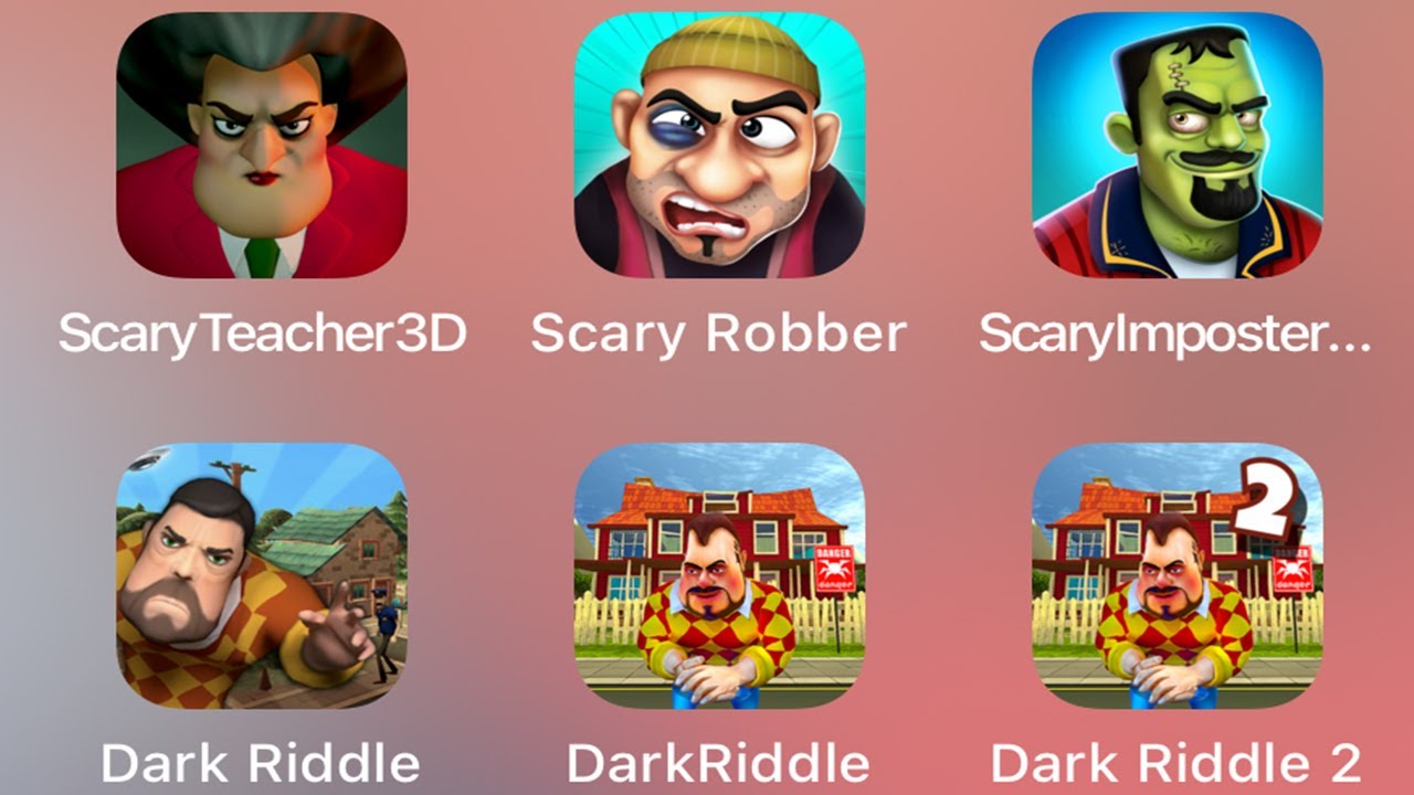 Scary Teacher 3D vs Scary Robber vs Scary Impostor vs Dark Riddle 2 vs Scary Stranger 3D