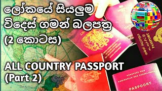 All international passports in the world (Part 2) ලෝකයේ සියලුම විදෙස් ගමන් බලපත්‍ර (2කොටස)