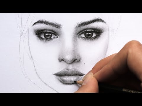 Video: How To Draw A Portrait Of A Woman With A Simple Pencil