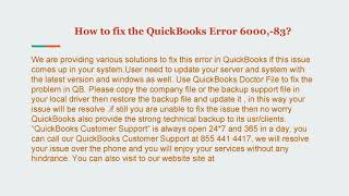 QuickBooks Error Code 6000 83