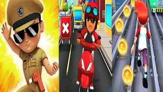 Little Singham  VS Subway Scooters 2 VS Bus Rush Gameplay screenshot 2