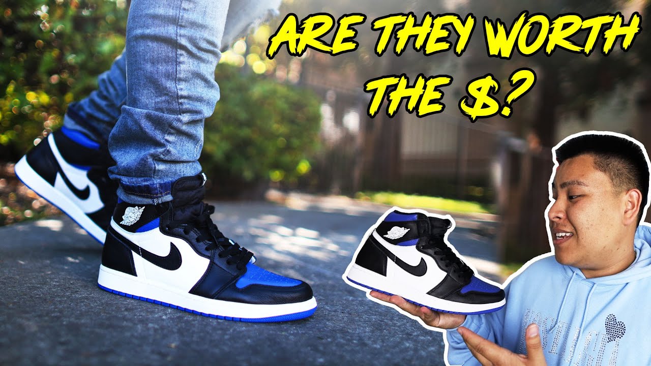 jordan 1 high royal toe on feet