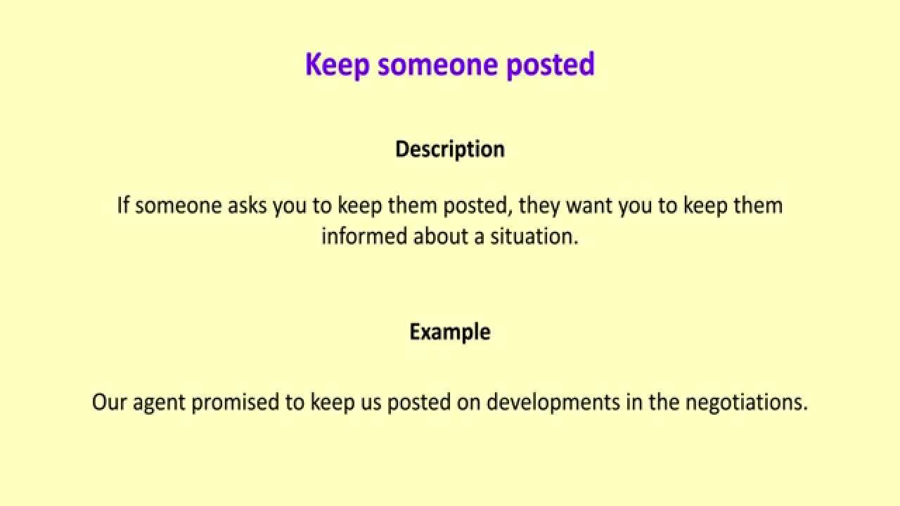 Keep someone posted YouTube