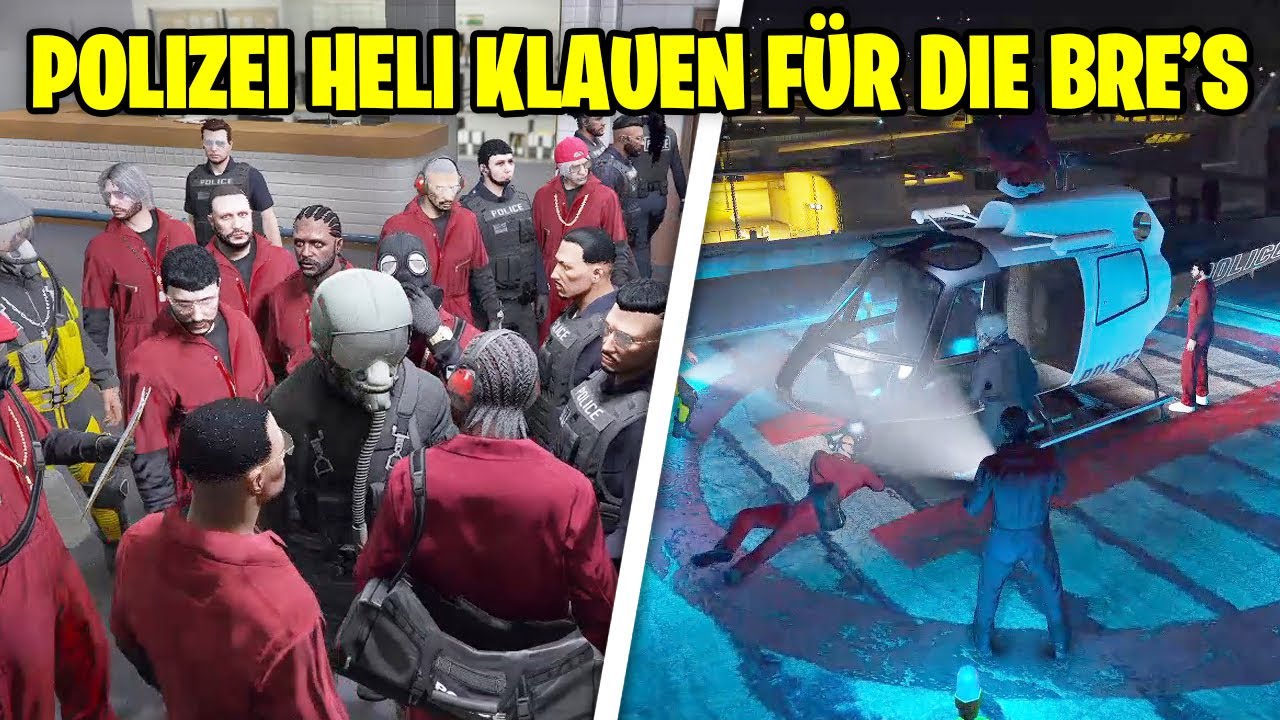 PD HELI KLAUEN FÜR DIE BRE's IM KNAST nach JUWELIER RAUB! 😂 Die Bande RP GTA