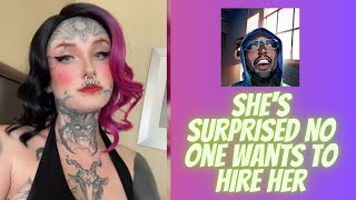 Only Fans sex worker Ashxobrien surprised she can't find a job due to face tattoos