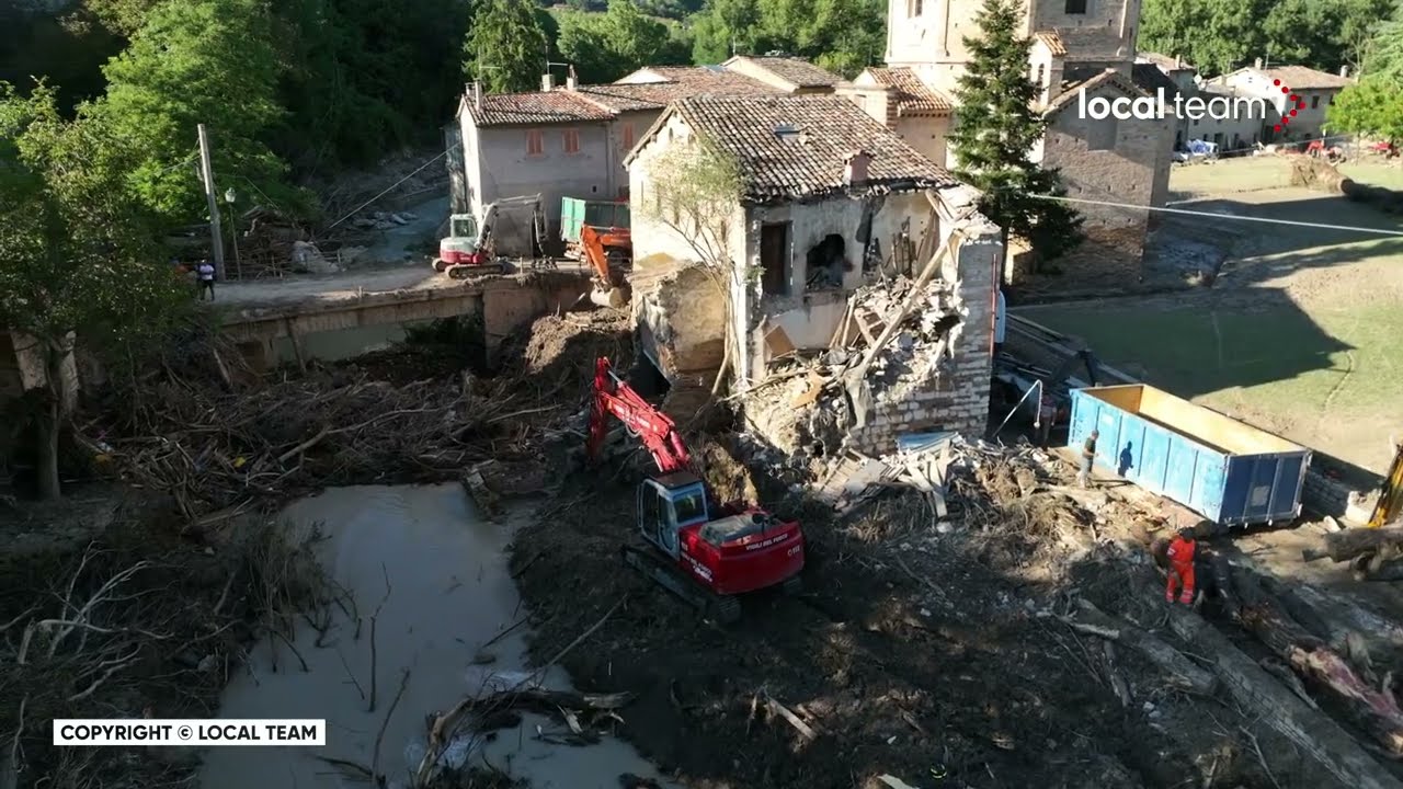 Alluvione Marche, devastazione a Pergola: le immagini dal drone