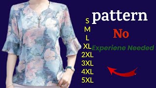 Simple Blouse Pattern Tutorial | Easy Blouse Design for Beginners (Step-by-Step Sewing)