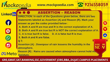 Q7- Assertion (A) : Downpour of rain lessens the humidity in the atmosphere.Reason (R) : Rains....