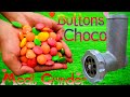 Experiment Colorful Buttons Chocolate Vs Meat Grinder.