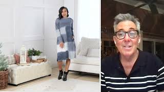 LOGO by Lori Goldstein Boatneck Tie Dye Dress on QVC