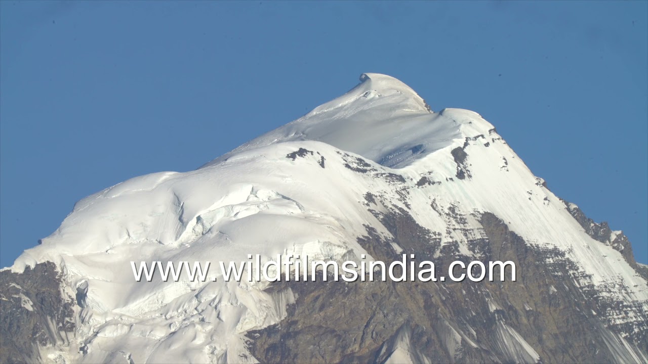 Terminal icefall and waterfall from Chaaian Bamak glacier which comes from Bandarpunch peak, Garhwal
